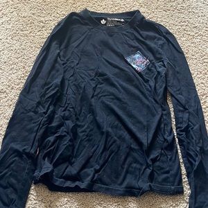 floral and black Dutch bros long sleeved t shirt